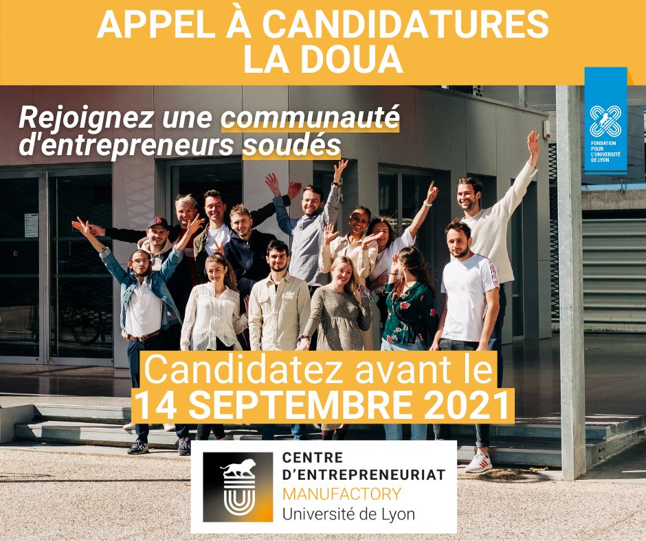 1KFinancements (ex Incit'financement) (@1kfinancements) on Twitter photo 📢Étudiant ou jeune diplômé vous souhaitez faire grandir votre projet entrepreneurial ?
Candidatez avant le 14/09/2021 pour intégrer la promotion 2021 de l'incubateur Manufactory <a href="/Manu_Incub/">Manufactory-Centre Entrepreneuriat Lyon St-Etienne</a> La Doua !
2 programmes s’offrent à vous : START & UP !
👉 lnkd.in/d2yxq5U 📢Étudiant ou jeune diplômé vous souhaitez faire grandir votre projet entrepreneurial ?
Candidatez avant le 14/09/2021 pour intégrer la promotion 2021 de l'incubateur Manufactory <a href="/Manu_Incub/">Manufactory-Centre Entrepreneuriat Lyon St-Etienne</a> La Doua !
2 programmes s’offrent à vous : START & UP !
👉 lnkd.in/d2yxq5U