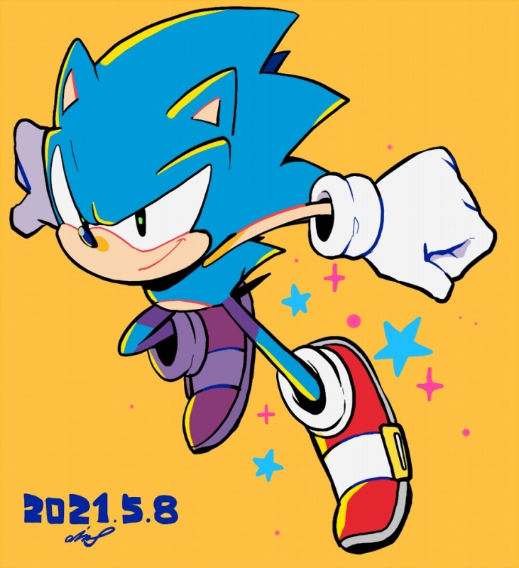 sonic the hedgehog 1boy male focus gloves solo white gloves smile shoes  illustration images