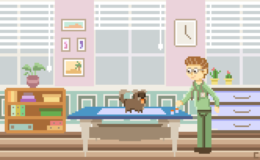 CornaPix's tweet photo. I have to work on human characters... 
#Veterinarian for @Pixel_Dailies 

#pixel_dailies #pixelart #aseprite https://t.co/f4TAcxOeP0