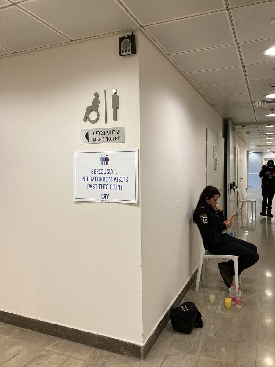 wendynather's tweet image. Going through security to see Prime Minister Naftali Bennett speak here at #Cyberweek2021