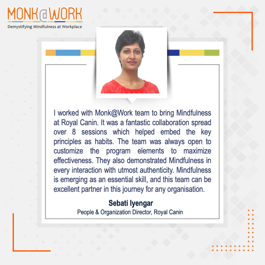 Monk8Work's tweet photo. Thank you @Sebati_Iyengar for your kind words and continued support. We feel even more strongly committed to catalyse the #MindfulCulture and #Resilience in the organisations. 

#MindfulnessAtWorkplace #MonkAtWorkImpact #Mindfulness https://t.co/YhfIgyQIpk