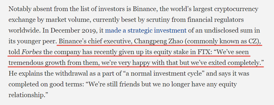 ICODrops's tweet photo. .@cz_binance told Forbes the #Binance has recently given up its equity stake in @FTX_Official: “We’ve seen tremendous growth from them, we're very happy with that but we’ve exited completely.” 

https://t.co/7X92Ey6lCG https://t.co/kQkbpP5psy