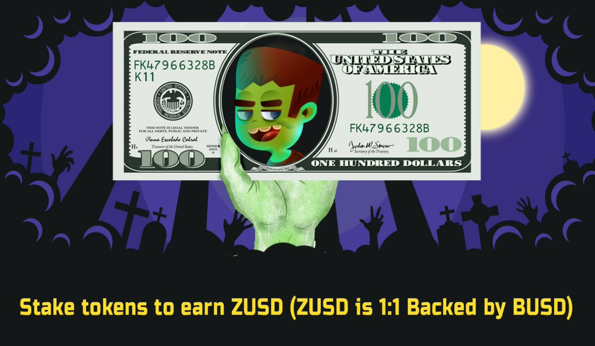 Finally ZUSD Launches

Read full details : t.me/CryptoMallu_Cl…

- High #APR
- No Rugpull (remove Rugpull Migrator Code)
- Hybrid Burning Mechanism 🔥
- Emergency Withdraw

💁‍♀️Website: zombie-farm.com
💁Telegram: t.me/zombieFarm
💁‍♂️Twitter : @ZombieFarm_en