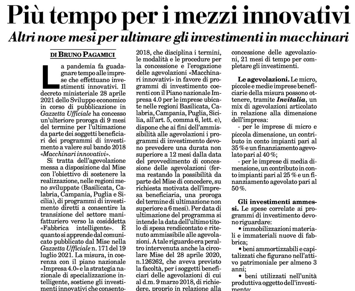 infocamere's tweet image. La fabbrica intelligente 🏭
🗞️ "Più tempo per i mezzi innovativi" su @ItaliaOggi 

#impresa40 #innovazione #Sud @MISE_GOV @Invitalia @d_castagno @VincenzoBonelli @GianfrancoGasb1 @secolourbano @AndreaPicardi @iosonolacora