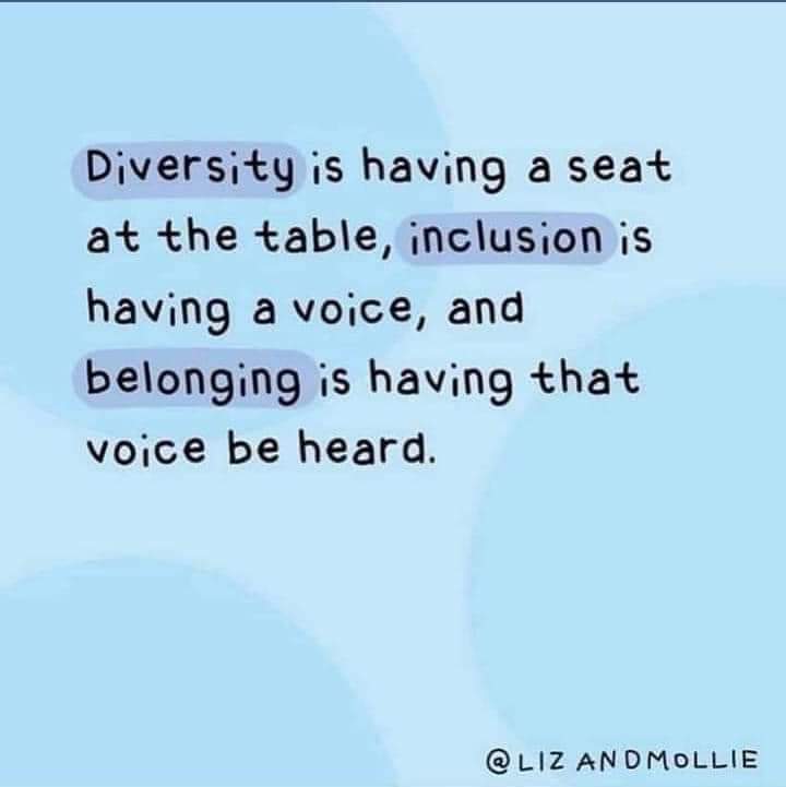 A great way of thinking about the use of terms and what it means to be truly diverse, inclusive and equitable. @solsch1560 @SolihullPrep #Equality4All