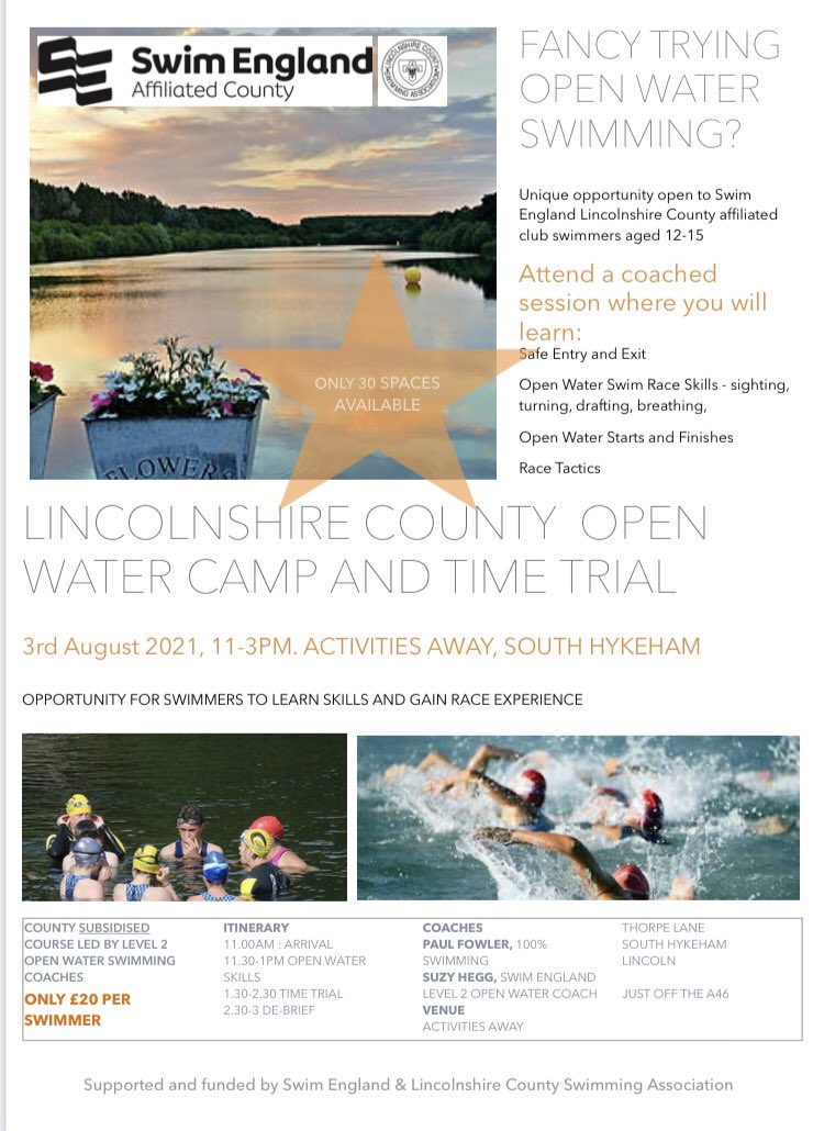 lincsasa's tweet image. Open Water development day 12-15 year olds. Get your entries in! @SouthLincsCSC @clpasc @skegness_swim @SwimVulcans @louthdolphins @deepingssc @GainsDolphins @BostonASC @GranthamSC