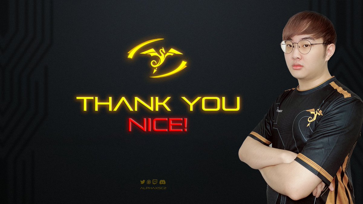 Today, we bid farewell to legendary player <a href="/SC2NICE/">Nice</a>. 
It's a bittersweet moment after a tremendous year together where we finished 2nd in GTC Fall alongside other treasured memories.

We wish the reigning and 3x DreamHack Asia Champion all the best in his future endeavours🧡