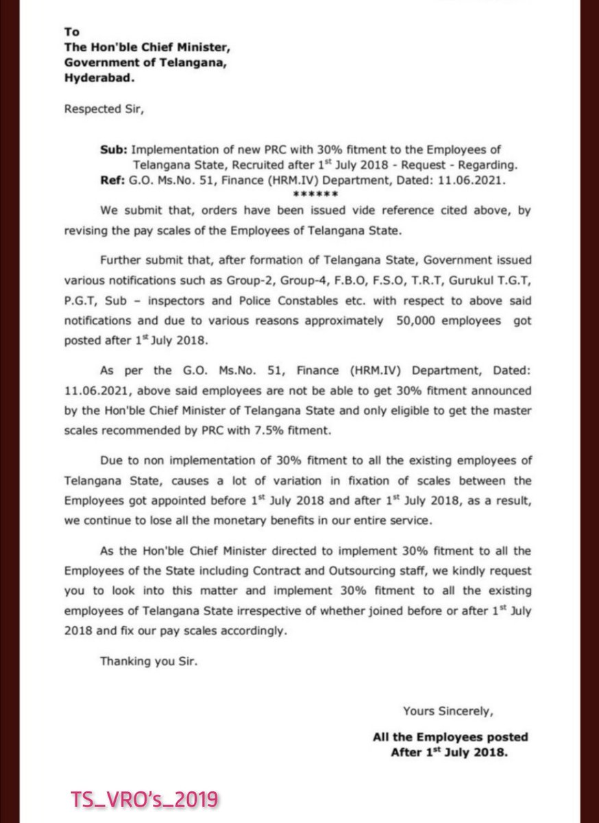 Rajendr74377466's tweet photo. Please consider our plea to implement PRC benefits to employees who have joined after 1st July 2018.

#prc_to_post2018employees 
@TelanganaCMO 
@TelanganaCS 
@KTRTRS 
@trsharish https://t.co/FWxzx3qMbO