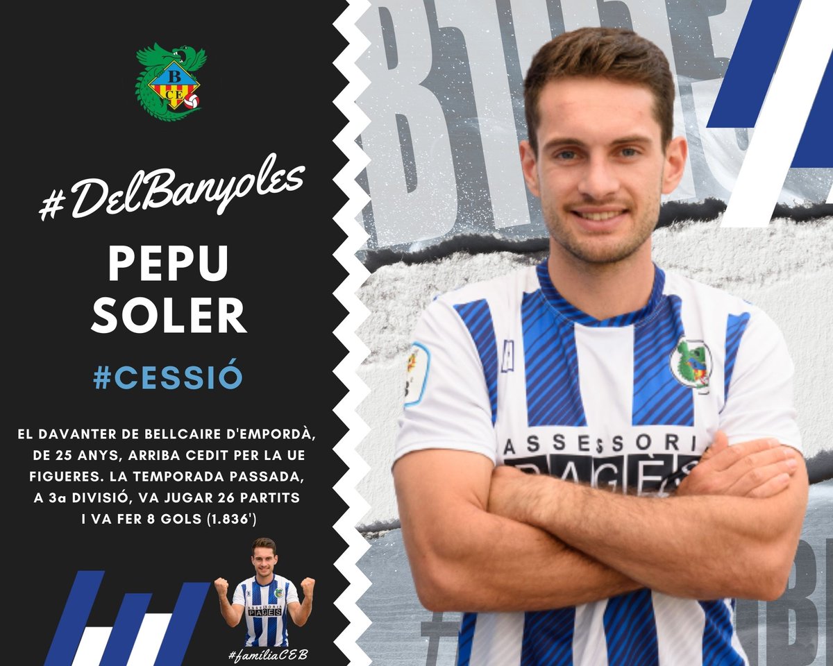 [🎽PRIMER EQUIP] 🆕La <a href="/UEFigueres/">UE Figueres</a> i el CE Banyoles han arribat a un acord per a la cessió del davanter Josep "Pepu" Soler amb vista a la temporada 21/22. De 25 anys, l'empordanès ha militat els dos darrers cursos amb els de Vilatenim, a #3div5, amb 48 partits jugats i 17 gols.