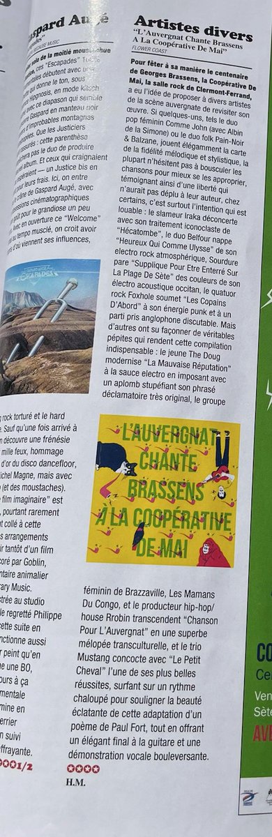 iraka20001's tweet photo. chronique de la compil dans @rockandfolk et ce vendredi 23 concert à Sète sur le bateau Le Roquerol #brassens #compil #compilation #concert #reprise #iraka #rrobin #lauvergnatchantebrassensalacooperativedemai @lacoope @villedesete https://t.co/seXJsgMrFO