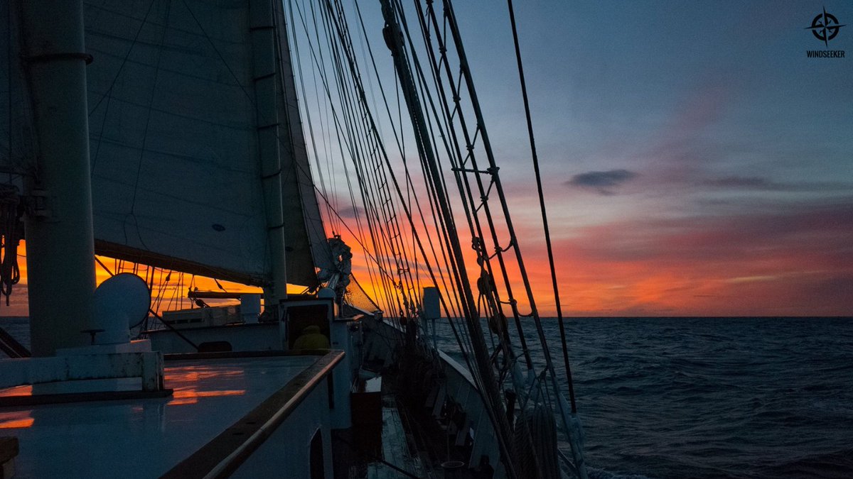 WindseekerAtSea's tweet photo. Blue Clipper sailing into the sunset... Have a great evening, everybody!

#sunset #evening #BlueClipper #TallShip #sailing #horizon https://t.co/TpNGXTktJU