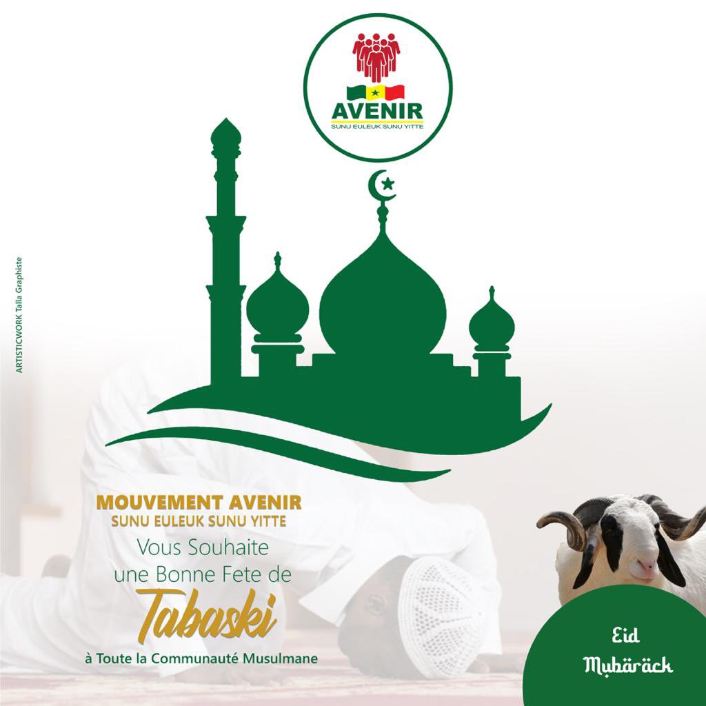 MYitte's tweet photo. Eid Mubarak!
Nous vous exprimons nos meilleurs voeux en cette fête de #EidAlAdha Le mouvement Avenir sunu euleuk sunu yitte vous souhaite une  excellente célébration!
Dewenati!
🙏🏿🇸🇳🎉🎊👌🐏🐏🐏

#senegal #avenir #sunueuleuk #sunuyitte  #Eid #eidmubarak https://t.co/5HisYFopLc