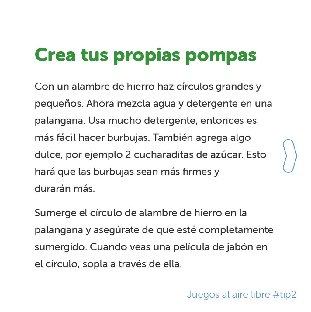 Nuby_es's tweet photo. Segunda propuesta de juegos al aire libre!l! En esta oportunidad haremos pompas de jabón.🧼 ¿Listos? Desliza y descubre los sencillas que son de hacer ⏩
#nuby #nûby #everystepoftheway #summer #playoutside #outside #outdoorplaytips #outdoorplay #playingoutdoors #letthekids https://t.co/IOMbrDRD4S