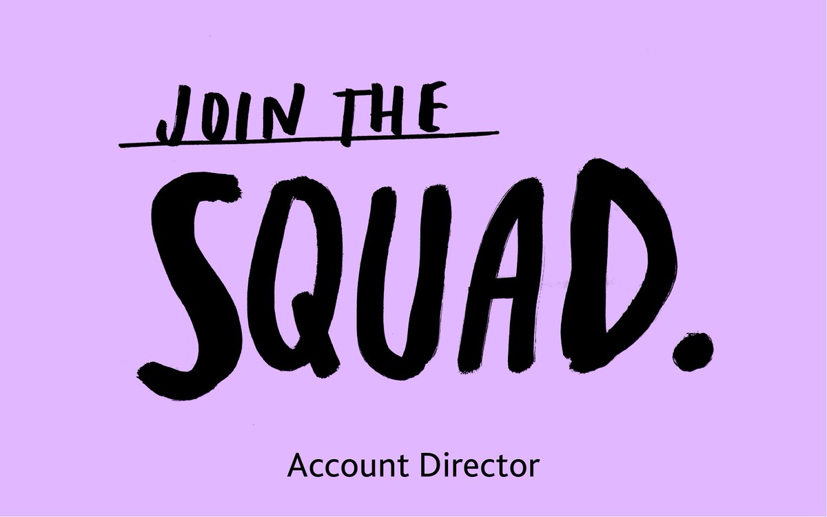 SquadLtd's tweet photo. We’re always on the lookout for talented, hungry people to join us. But there are a few roles we are thinking about right now. Including an Account Director to manage the explosion of client brands and their positions. More details here: https://t.co/BaRMD1QiRp https://t.co/MI5Qmn3DrH