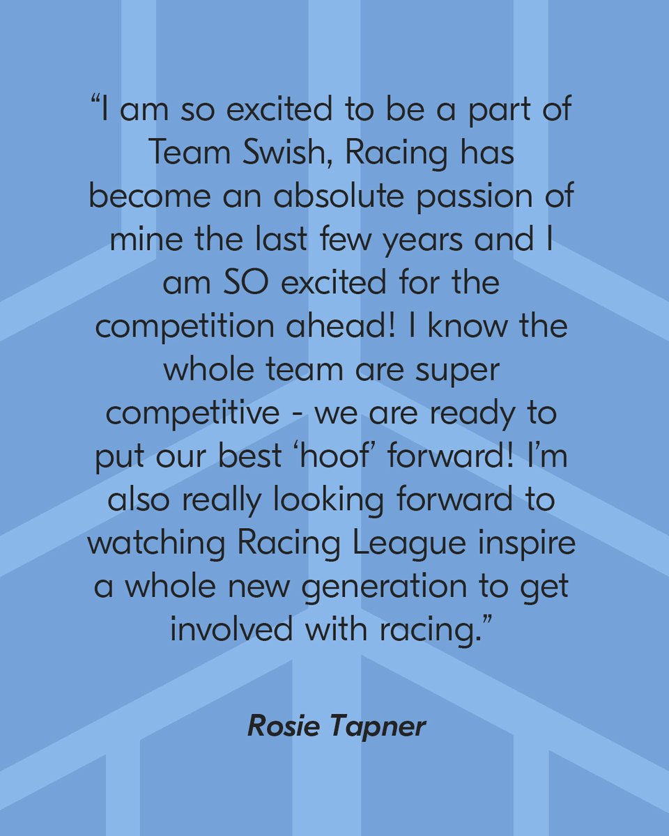 RacingLeagueUK's tweet photo. Introducing Team @SwishCocktails 🏇

Racing Manager - @Rosie_Tapner

Trainers - @edwalkerracing, @cbhills, @osbornejamie &amp; Clive Cox

Jockeys - @OsborneSaffie, @KShoemark &amp; Adam Kirby

Full details of @SwishCocktails becoming the 9th team partner...👇
https://t.co/Vrwx7DiaKu https://t.co/3v8KpgvCmG