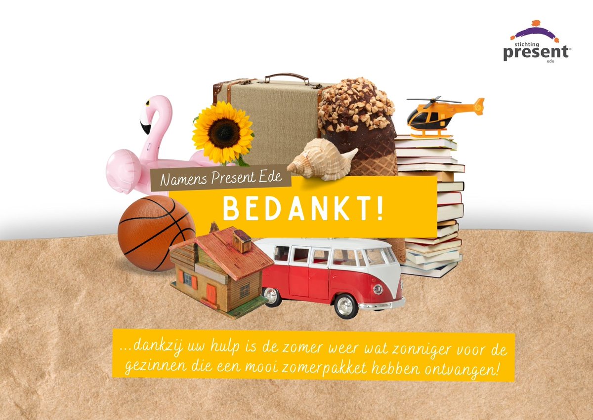 StPresentEde's tweet photo. Afgelopen week werden 23 gezinnen verrast met een zomerpakket. Een mooi en zinvol project, aldus een vrijwilliger. Iedereen die heeft bijgedragen aan deze actie: Bedankt! #fijnezomer #bedankt https://t.co/BjoYf9TB1a