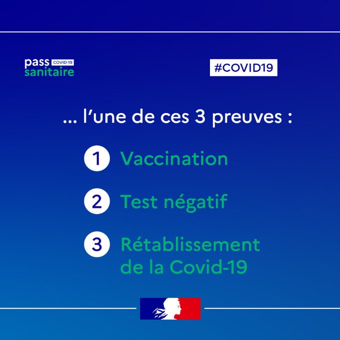 [#COVID19] A partir d’aujourd’hui, le #PassSanitaire est étendu aux lieux de loisirs et de culture rassemblant plus de 5️⃣0️⃣ pers
❓Vous avez des questions sur le pass ?
👉gouvernement.fr/pass-sanitaire…