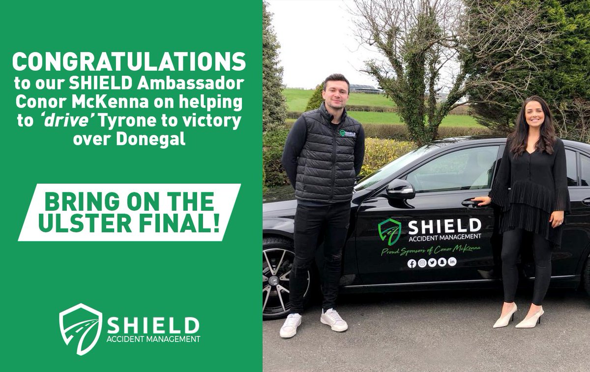 Shield Accident Management (@accidentshield) on Twitter photo CONGRATS to our SHIELD ambassador <a href="/CMckenna7/">Conor Mckenna</a> on helping drive Tyrone to victory over Donegal!
Bring on the #UlsterFinal
#tyrone #gaa #ambassador #shield #gaago CONGRATS to our SHIELD ambassador <a href="/CMckenna7/">Conor Mckenna</a> on helping drive Tyrone to victory over Donegal!
Bring on the #UlsterFinal
#tyrone #gaa #ambassador #shield #gaago