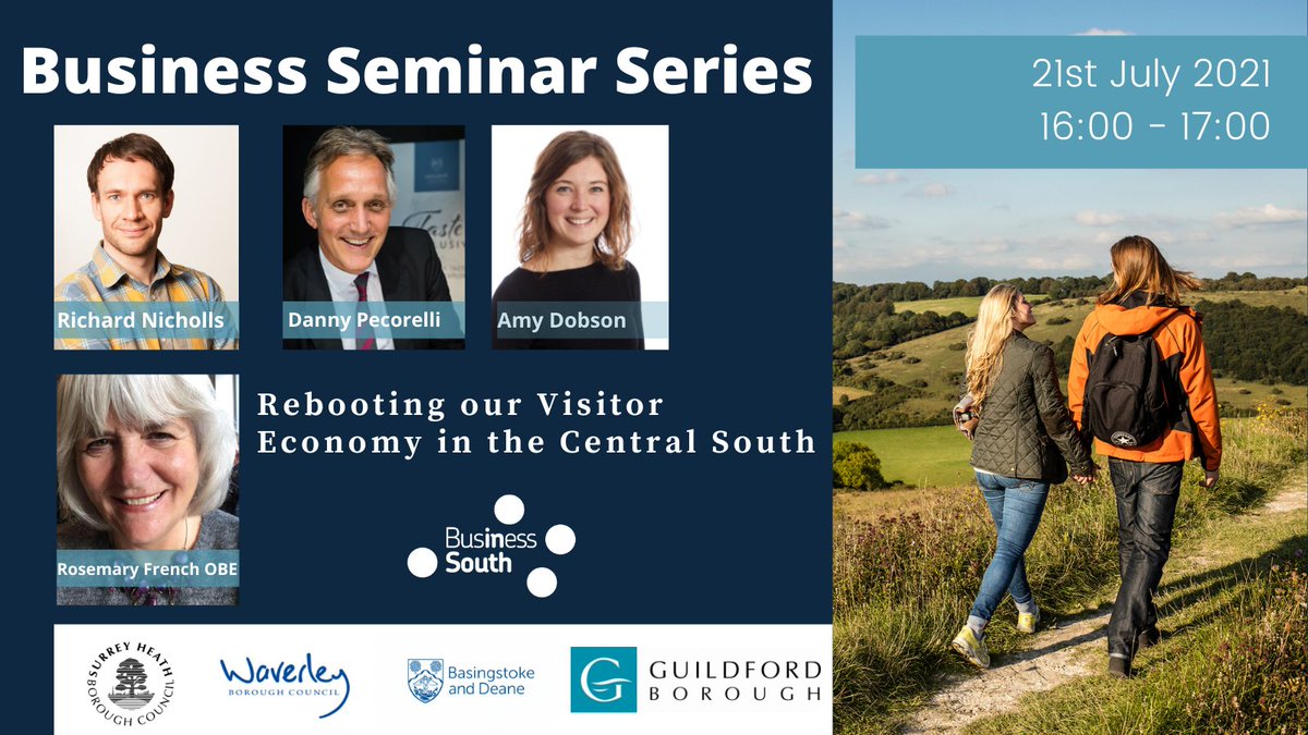 Only a few hours to go until our Seminar: Rebooting the visitor Economy in the Central South. We have a great line up of speakers and there's still time to book your place: businesssouth.org/seminar-series… <a href="/Surreyheath/">Surrey Heath Borough Council</a> <a href="/WaverleyBC/">Waverley Borough Council, Surrey</a> <a href="/BasingstokeGov/">Basingstoke Council</a> <a href="/GuildfordBC/">Guildford Borough Council</a>
