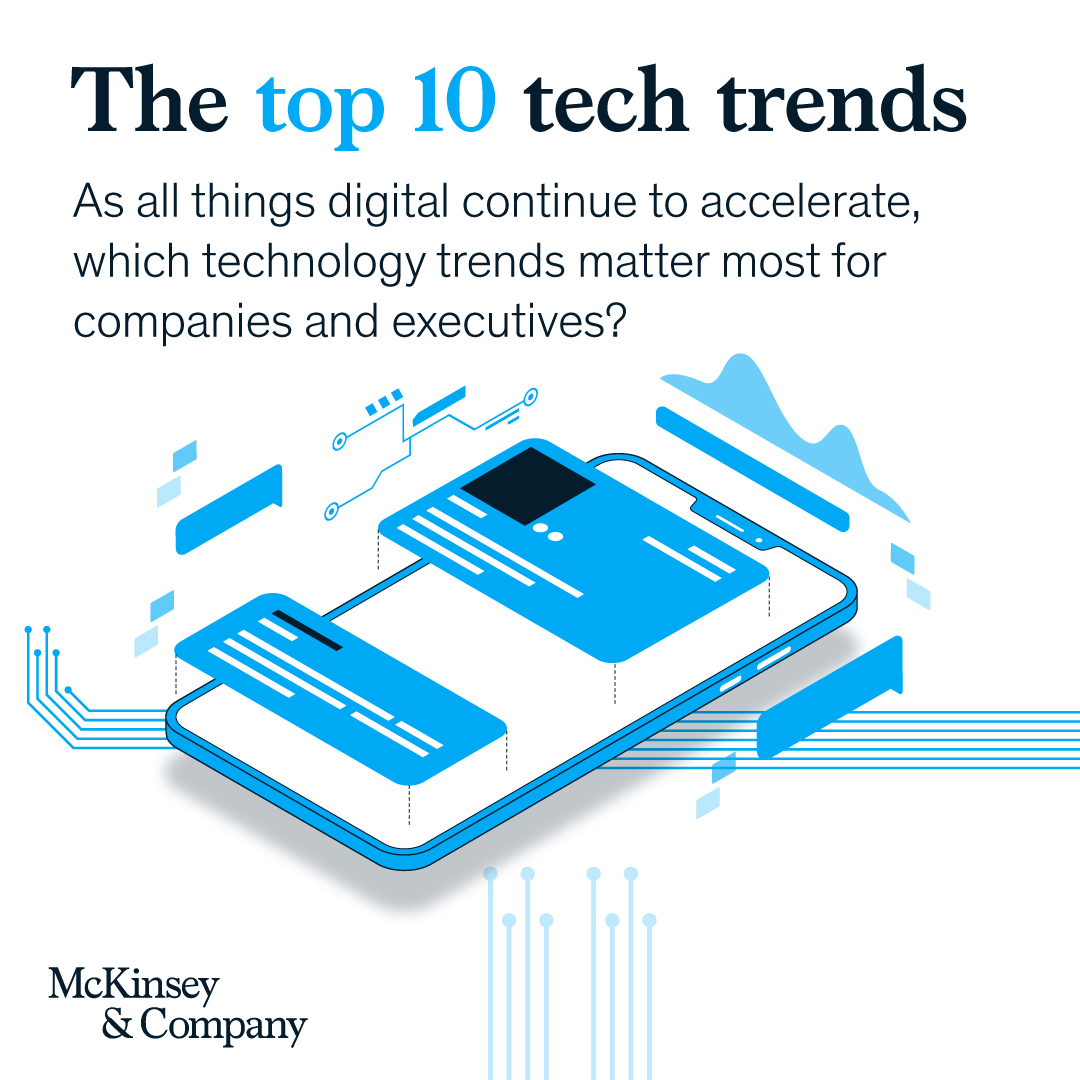 Explore the 10 technology trends most relevant to competitive advantage and technology investments in our new interactive ➡️ mck.co/3iwsxvk

#McKinseyDigital #TechTrends