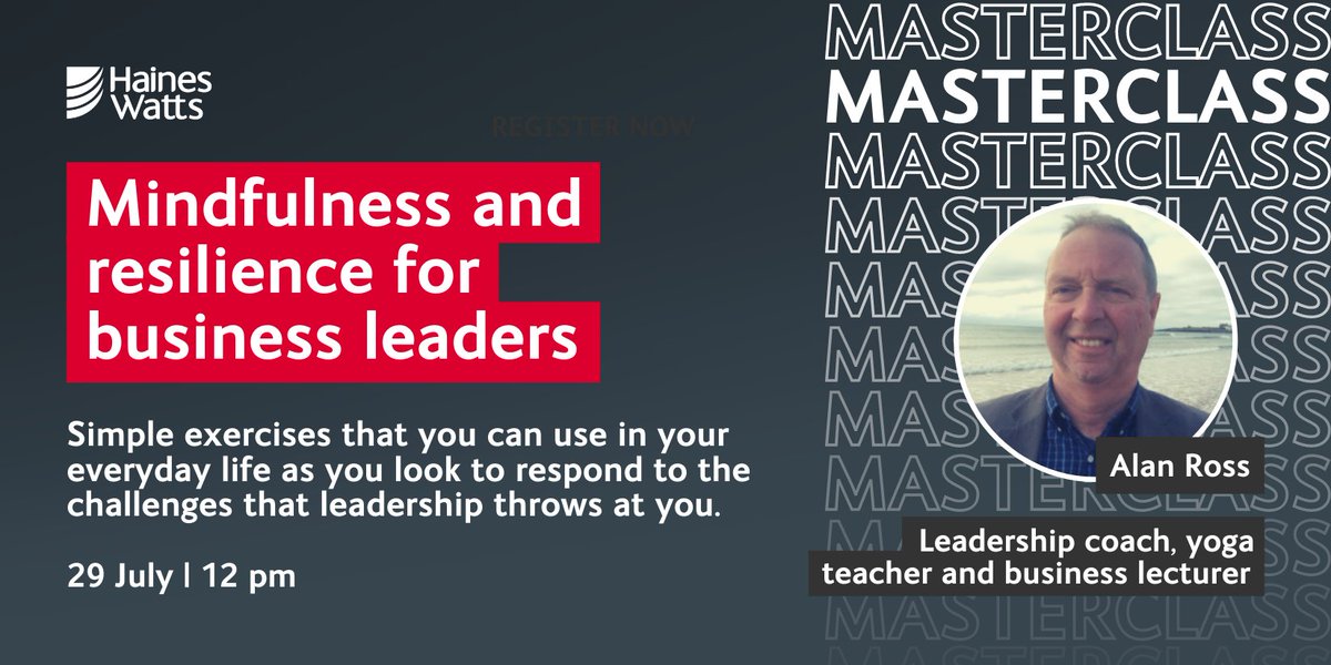 Register for our masterclass on #mindfulness and #resilience for business leaders.

This webinar will offer practical techniques and simple exercises to help you respond to the challenges that leadership throws at you.

Register 👇

us02web.zoom.us/webinar/regist…

#wellbeing #leadership