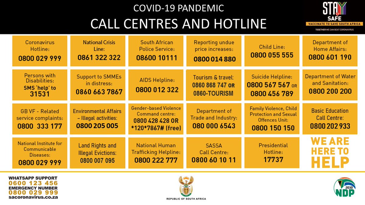 GCIS_IRC's tweet photo. COVID-19 Pandemic Call Centres and Hotline of Government Departments and other Institutions. #GovServices https://t.co/RXMlrdbwWv