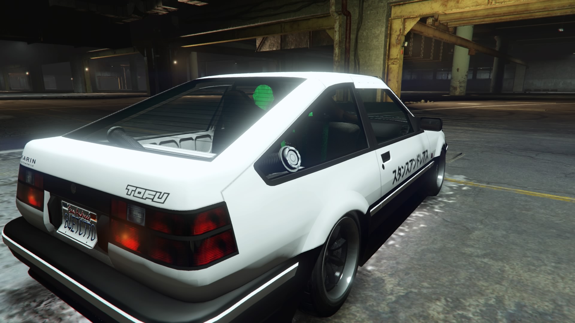 トーラス グラセフ5にae86 トレノをほぼ再現できる新車登場 ゲーム内ではフトって名前だけどボディーペイントを変えるとトフになる 豆腐だね 日本語も藤原とうふ店の位置にあるしタイヤの名前はフジワラ カスタム 頭文字dごっこがより忠実にしやすくなっ