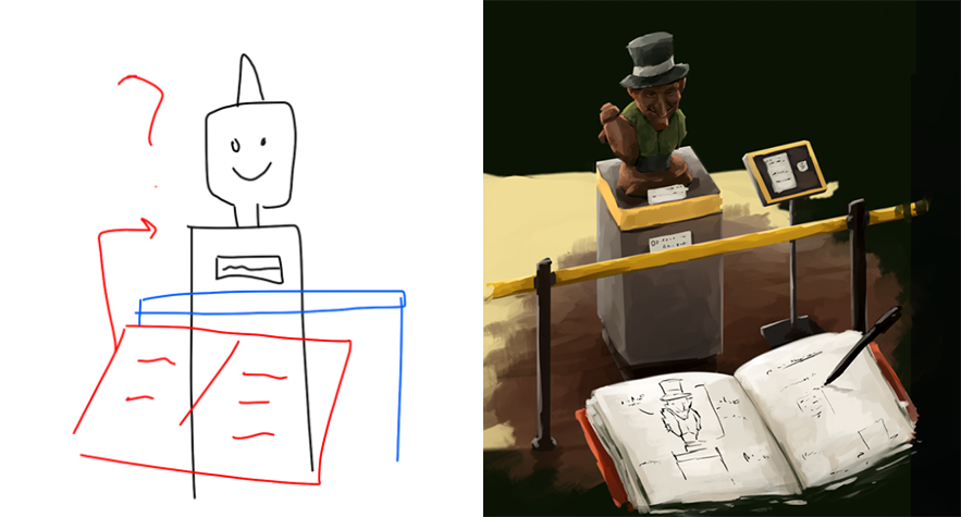 HSWelcomeHome's tweet photo. For our website we wanted a few pieces of art that would reflect our game features. (https://t.co/22R0se9kwC). Making stick figure drawings was part of the process!

Here is our developer art VS final art. Do you have any great examples from your projects? https://t.co/uhfROMcbUF