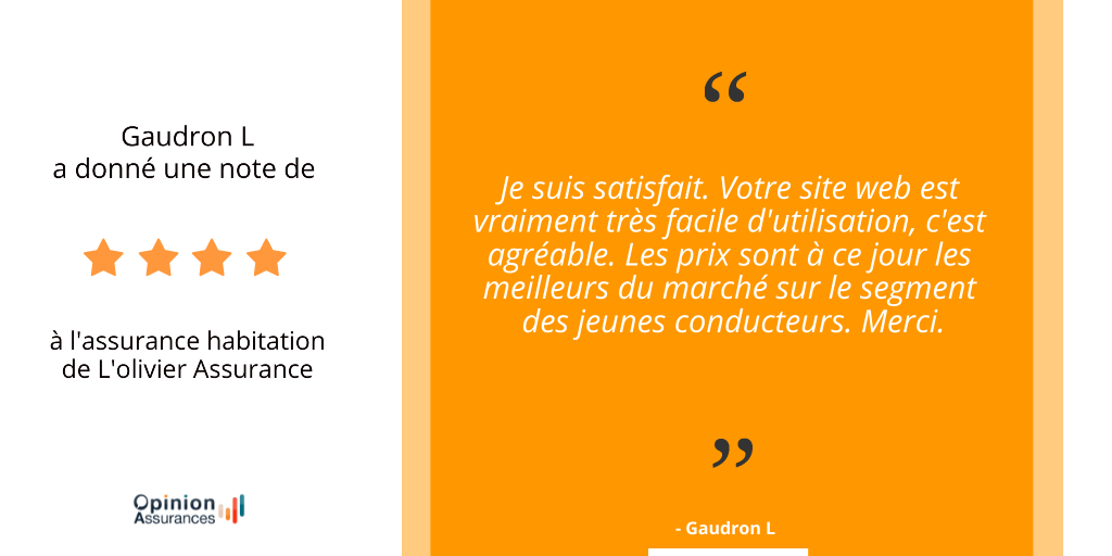 Avis aux jeunes conducteurs : Gaudron L vante les tarifs de <a href="/lolivierassure/">L'olivier Assurance</a> en assurance auto 🚗

Vous aussi partagez votre expérience sur Opinion assurances : ▶️ opinion-assurances.fr

#Assurance #Auto #Avisclient