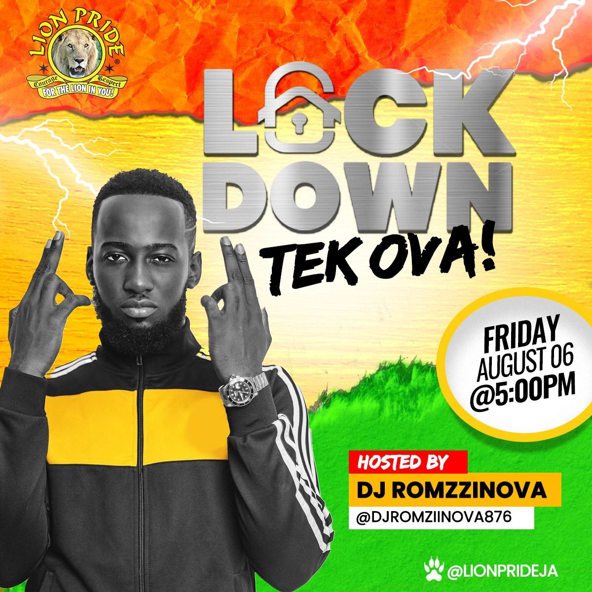 LionPrideJa's tweet photo. From we say hard we go hard and done
wid the Big Head Spliff like the book cah done‼️✨
Lion Pride a Tek Ova deh Lockdown yah and we naah hold back. 🔥🦁
Ketch us August 6 at 5pm as we go live on our Ig page @lionprideja with @djromziinova 🔥🔥
#lockdownlive #djromziinova https://t.co/HwkMyJDSTI