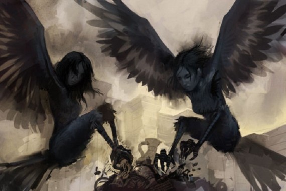 SethFromThe716's tweet photo. When partnered with Ann Coulter, #LauraIngrahamIsTheType who activates the evil of both, so they both sprout wings and clawed legs, showing their true form as Harpies. https://t.co/8haKKo1qFT