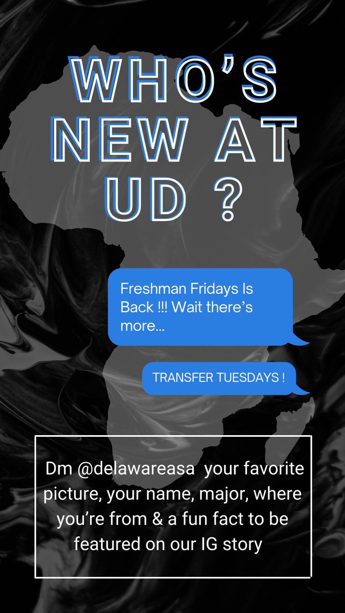 AsaDelaware's tweet photo. Anyone interested in being posted can DM us the info listed on this flyer, and we'll post it on our stories each Friday and Tuesday! Make sure to share this post with your friends! And #UD2025 Welcome to the DASA family 😘🌍
#UD2022 #UD2023 #UD2024 https://t.co/kQcNUqWTR9
