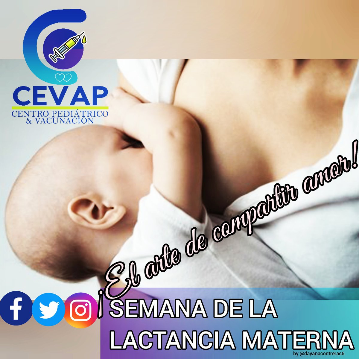 cevapbqto's tweet photo. La lactancia materna es la forma idónea de alimentar a los bebés (de no existir ninguna complicación de salud en la madre).
Nos sumamos a la semana mundial de la Lactancia Materna para crear conciencia y promover ésta practica que se resume en ¡el arte de compartir amor! https://t.co/FlGTEBYhkH