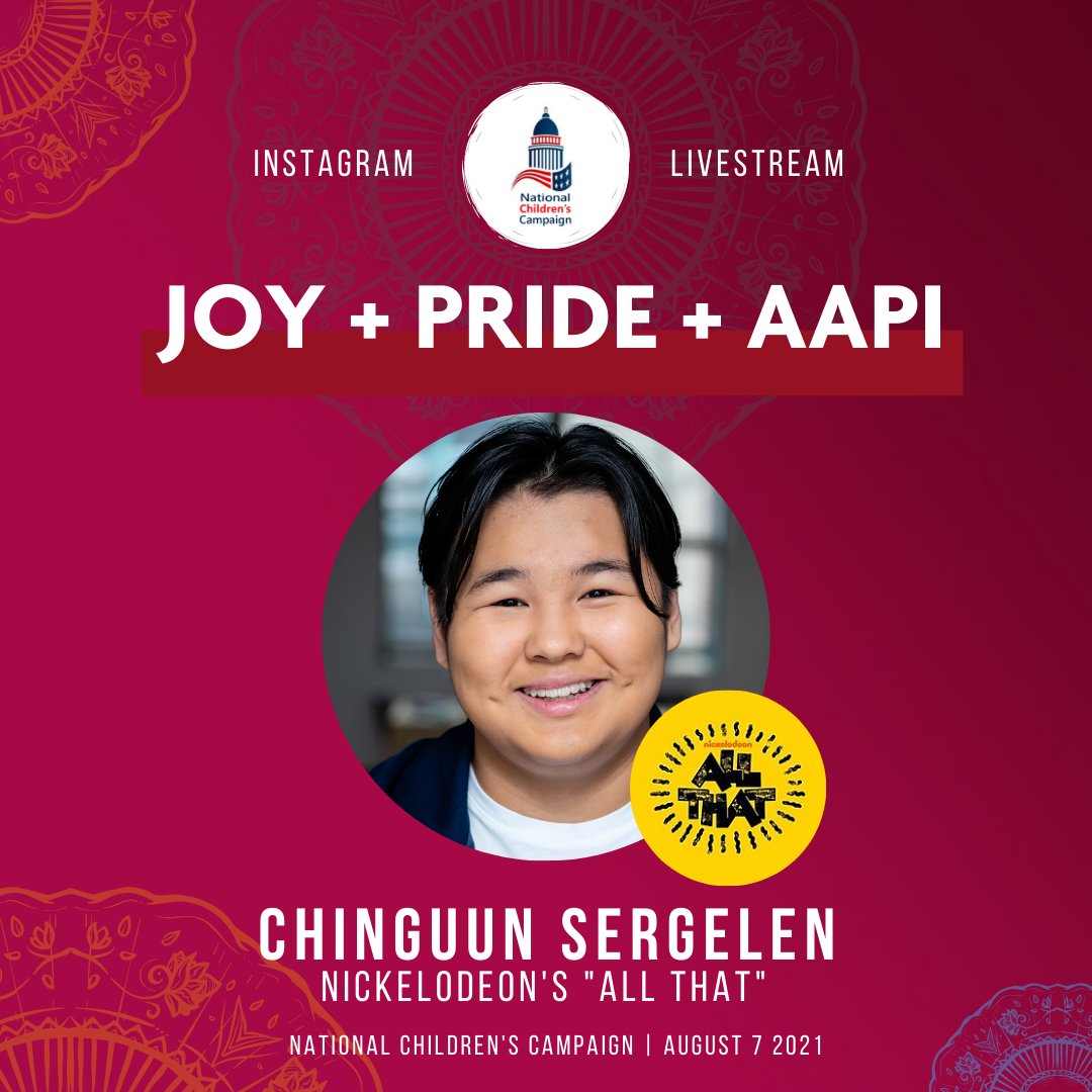 theNCC's tweet photo. Special Guest, Chinguun Sergelen (he/him) is a first-generation Mongolian American and first-ever Asian American on Nickelodeon's “All That.” And, was part of the TIME magazine and Nickelodeon's first-ever “Kid of the Year” special. Lots of firsts!! https://t.co/h1wtrCPYFq