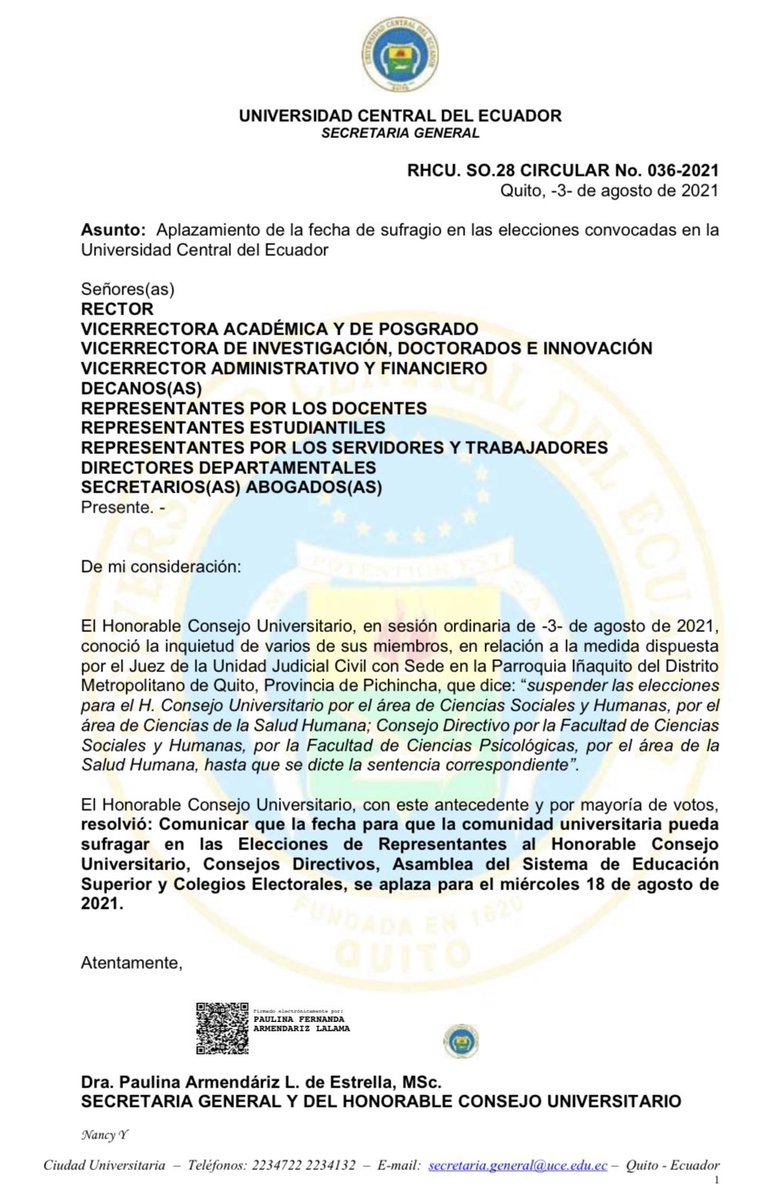 #IMPORTANTE #AplazamientElecciones