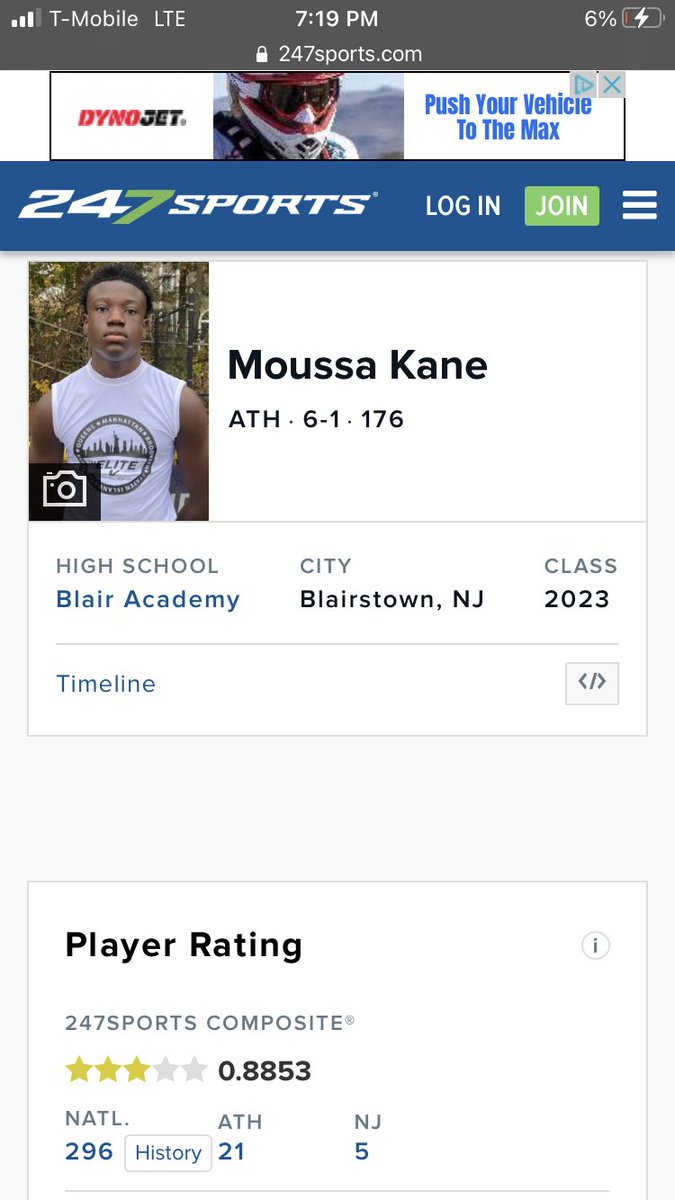 Blessed to be ranked a 3⭐️ on 247sports @BrianDohn247 @ShawnB_247 @EdOBrien247