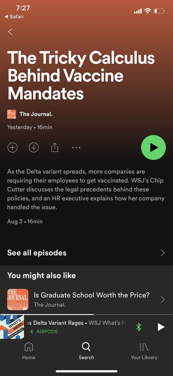 I’m on the <a href="/WSJ/">The Wall Street Journal</a> podcast today talking vaccines and return to work. Would love to hear what people think if you listen 🙏🙏🙏