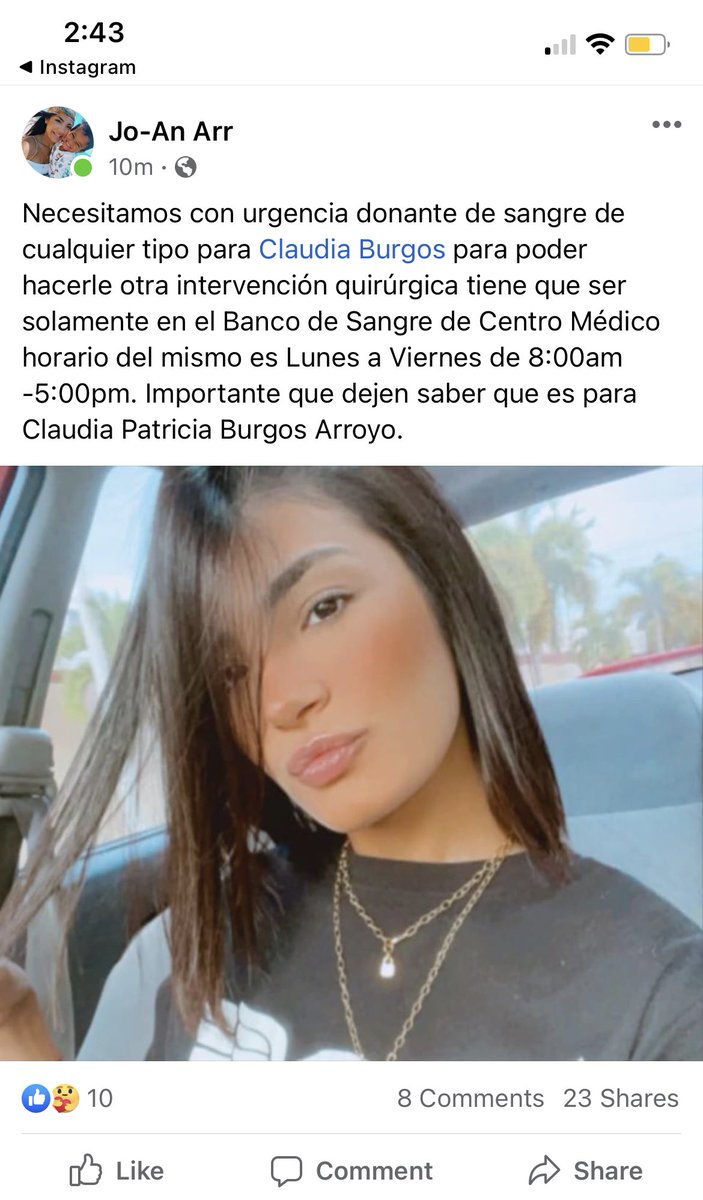 Claudia está dando la batalla y necesita ayuda. Por favor ayúdenme con un RT !!!