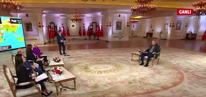 medyascope's tweet photo. Cumhurbaşkanı Erdoğan, televizyon yayınında yangınlara ilişkin konuşuyor: 

"Termik santral yangınıyla karşı karşıyayız. İnşallah oraya tam manasıyla sirayet etmeden bu işi atlatırız" https://t.co/KXCOeZFhGD