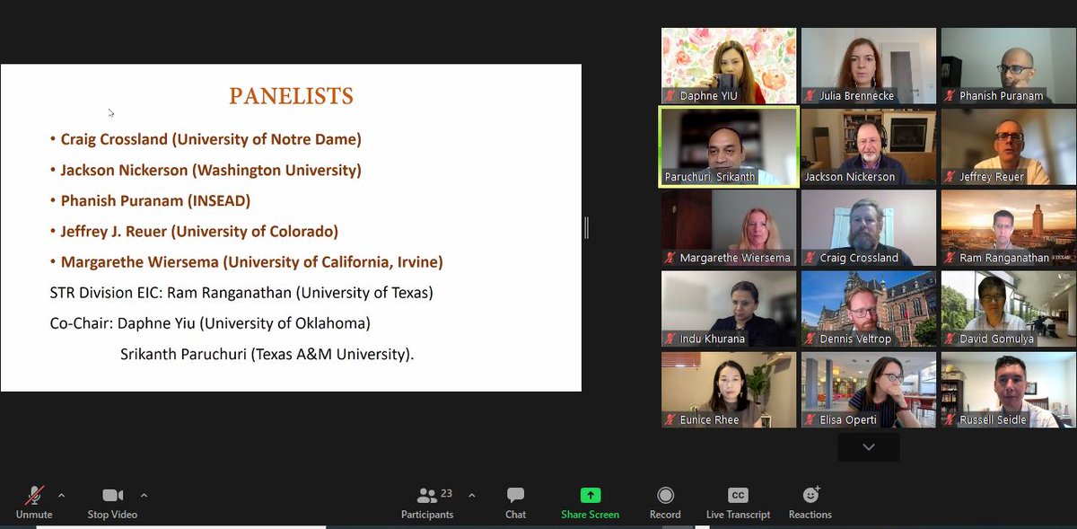 Julia Brennecke (@juliabrennecke) on Twitter photo I really enjoyed the <a href="/AOM_STR/">STR - Strategic Management Division</a> mid-career consortium today. Great panellists and a great finish to the #AOM2021. Thank you Daphne Yiu and Srikanth Paruchuri for organizing! I really enjoyed the <a href="/AOM_STR/">STR - Strategic Management Division</a> mid-career consortium today. Great panellists and a great finish to the #AOM2021. Thank you Daphne Yiu and Srikanth Paruchuri for organizing!