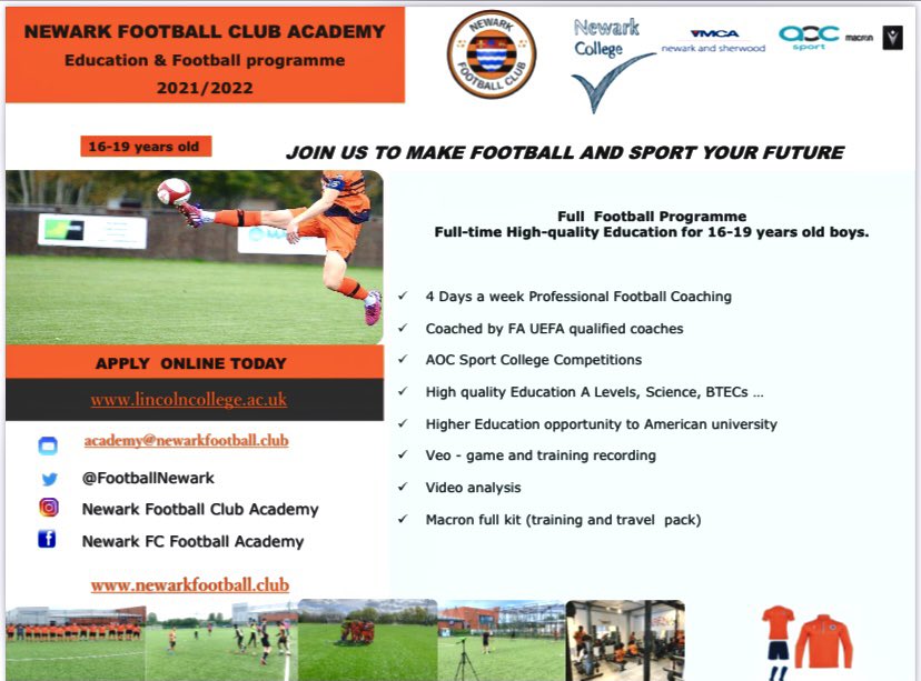 Newark Football Club Academy on Twitter "Great Opportunity!!! https
