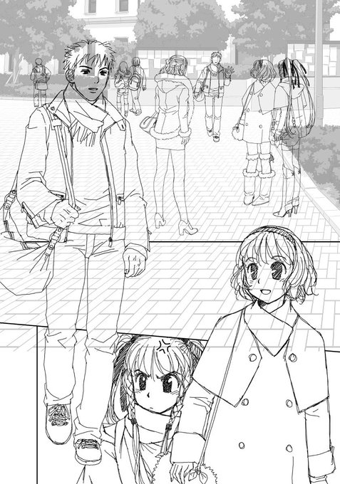 「My doll house」の下描き
台詞フキダシ擬音無し絵その、25

毎日暑い日が続くのに、こんな熱苦しい冬の衣装で申し訳ないです😣
おいらとしては冬はブーツコーデができる良い季節なのです😅
夏は夏で薄着や水着が描ける良い季節ですが……😆 