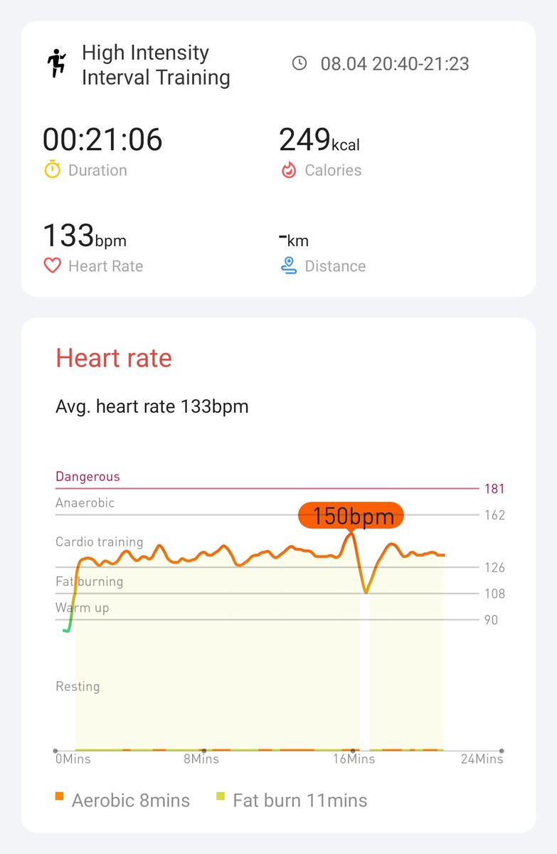 Without warning the tracking stopped, likely due to low battery. No messages on the screen. I would prefer getting a prior warning... but at least I was able to finish the workout <a href="/Mobvoi_Official/">Mobvoi_Official</a>