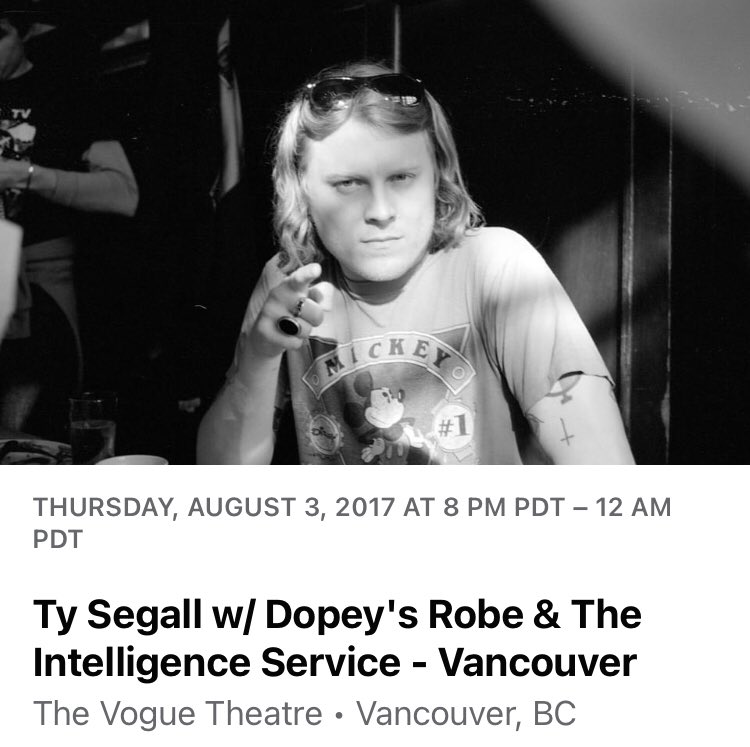 Four years ago yesterday we got to open for #TySegall at The Vogue in Vancouver. Still stoked! Check out his new album HARMONIZER now out on <a href="/dragcityrecords/">𝕯𝖗𝖆𝖌 𝕮𝖎𝖙𝖞</a>