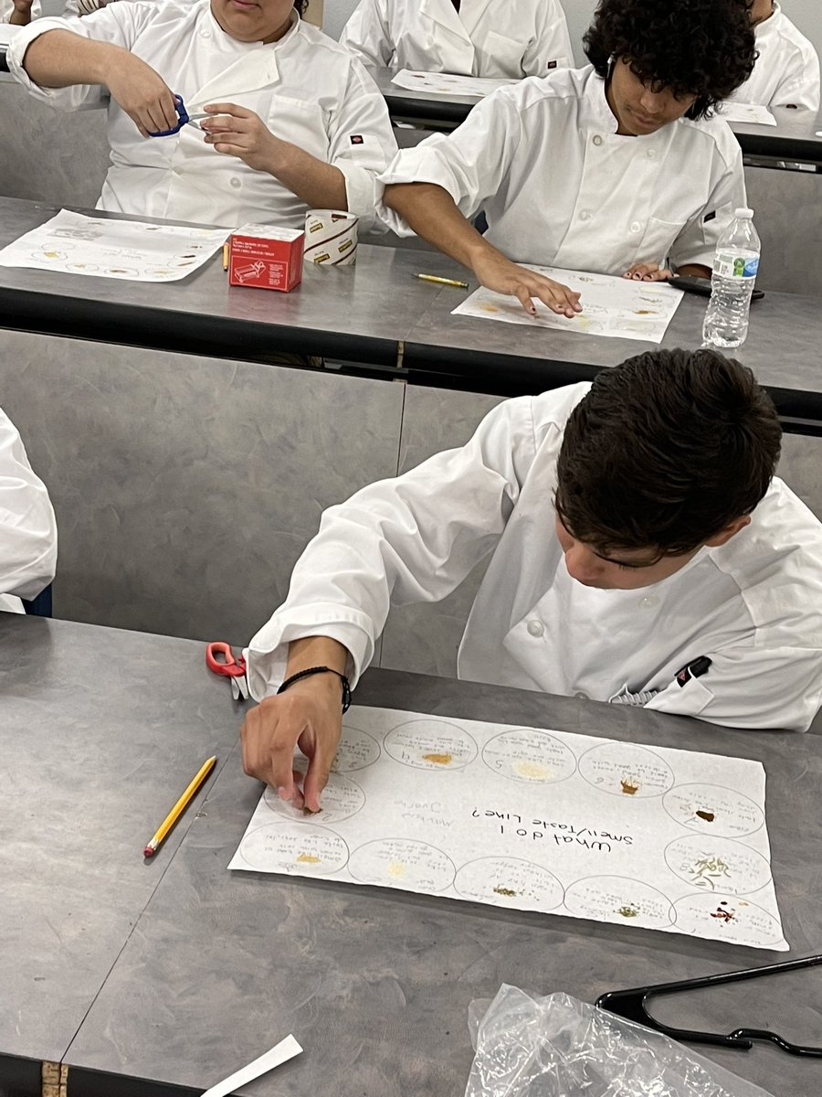 Students trying New Herbs and Spices.! Learning to train the palate in there own way.!