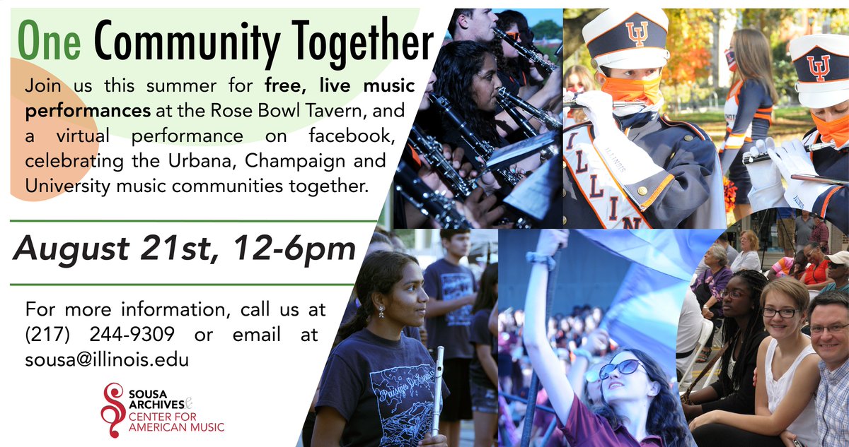 We have an event coming up! Help us celebrate the Urbana, Champaign, and University music communities with live and virtual performances on August 21st.