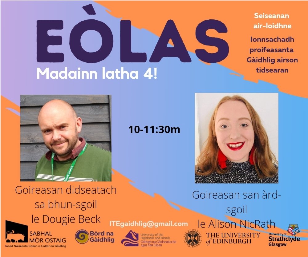 Uill, abair latha trang a bha againn an diugh, 3/5 ✔
Nise, seall na tha tachairt madainn a-màireach! ITEGAIDHLIG@GMAIL.COM ma tha sibh airson àite a ghlèidheadh.
#Eòlas #foghlamGàidhlig <a href="/dougiebeck/">𝔻𝕠𝕦𝕘𝕚𝕖 𝔹𝕖𝕔𝕜</a> #AlisonNicRath
<a href="/SabhalMorOstaig/">Sabhal Mòr Ostaig</a> <a href="/teagasg/">fantor wrfa</a>  <a href="/teagasgaigode/">Teagasg aig ODÈ</a> <a href="/bnagfoghlam/">Bòrd na Gàidhlig - Foghlam</a>
