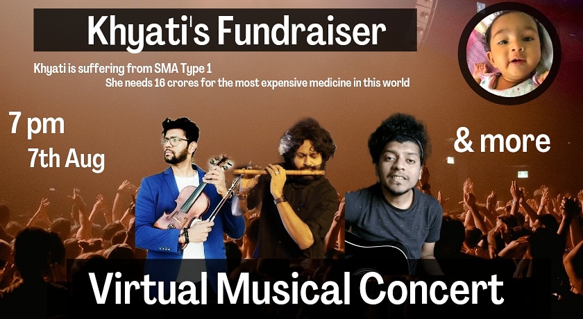 This is happening coming Saturday. Thank you all amazing people who have come forward to help 🙏 Donate : milaap.org/khyati Book Tix insider.in/khyatis-fund-r… #savekhyati #khyatifightssma #musicconcert #virtualmusic