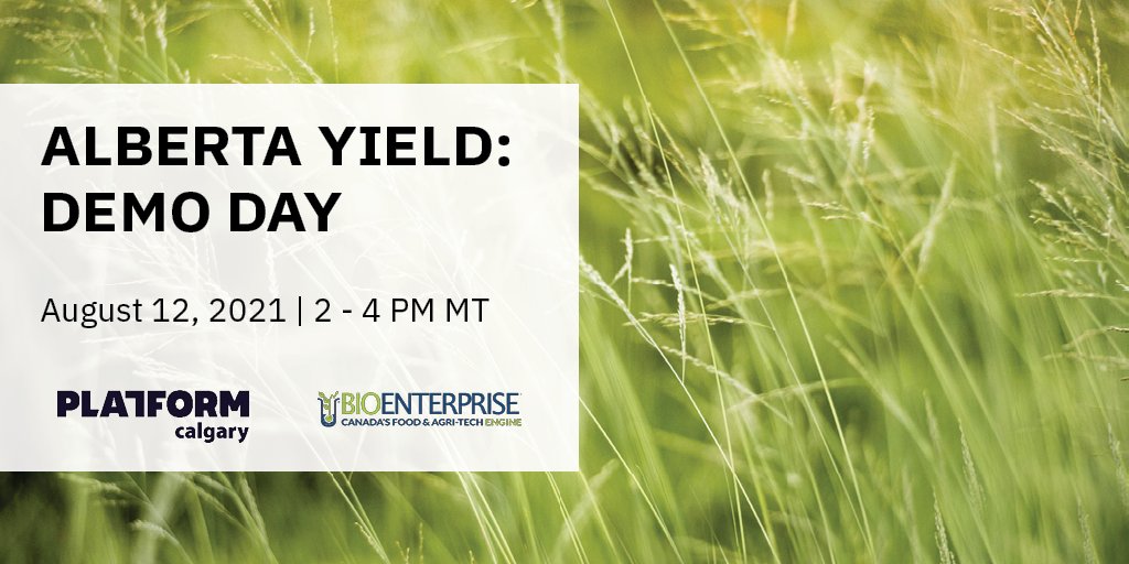 PlatformCalgary's tweet photo. The second #ABYield Demo Day is quickly approaching! Join us for an afternoon of pitches and networking! Hear from the ag-tech & agri-food founders that are making an impact in Alberta’s ag sector. #yyctech #yegtech
Register: https://t.co/IFsP9Qq6wj
@BioenterpriseCA https://t.co/5xLgJk45TJ