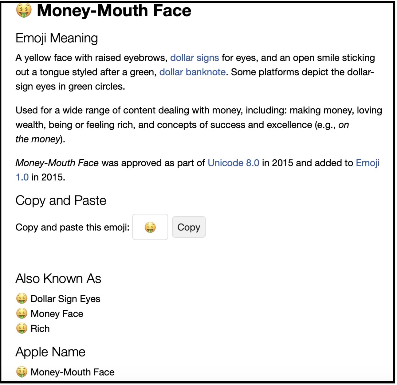 🤑 Money-Mouth Face Emoji, Rich Emoji